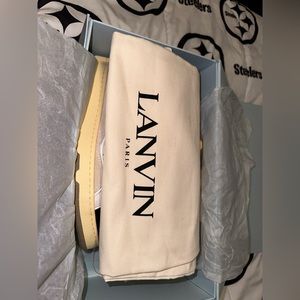 LANVIN LEATHER CURB SNEAKERS